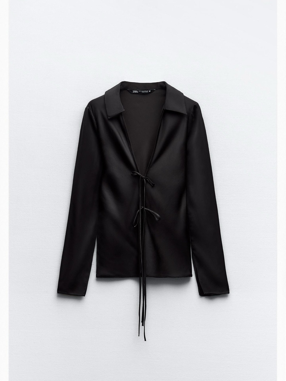Zara Black Tie-Front Blazer Jacket